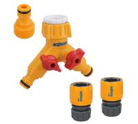 Hozelock Adattatore Connettore Doppio Rubinetto Tubo Giardino Irrigazione Cor...
