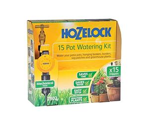 Hozelock Ltd Kit di irrigazione da 15 vasi e timer meccanico con funzione di spegnimento automatico