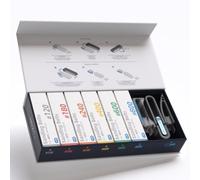 HOZO NeoBlock Premium Gift Combo - 1 manico + 3 testine intercambiabili (Basic, Pro, Expert) con 60 nastri abrasivi (grana 120/180/240/400/600/800, 10 ciascuno), confezione regalo per amanti del fai