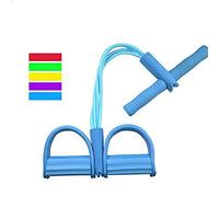 Hozora Esercitatore Gamba Gamba Tensione Multifunzionale, 4 Tubi Tirare Corda Allenamento Sit-up Pedale Fascia di Resistenza Allenatore Elastico Addome Vita Braccio Gamba Addominoplastica (Blu)