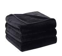 HOZY 330 GSM Twin Polar coperta matrimoniale in pile extra morbido pennello tessuto super caldo divano coperta, Pile, Dark Grey, Queen (90-Inch-by-90-Inch)