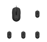 HP 150 Wired Mouse, Cablato, Collegamento USB-A, Sensore Ottico da 1600 DPI, 3 Pulsanti e Rotella di Scorrimento a Doppia Funzione, Impugnatura Egonomica e Funzionale, Nero (Confezione da 5)
