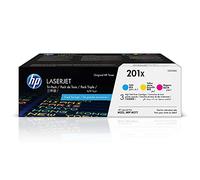 HP 201X CF253XM, Multipack da 3 Toner Originali HP da 2300 Pagine, Compatibile con le Stampanti HP LaserJet Pro M252, MFP M277, Tricromia