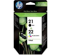 HP 21-22 Combo Pack SD367AE Confezione da Due Cartucce Originali per Stampanti Deskjet Serie D1000, D2000, F2000, F300, F4000 e Officejet Serie 4000, Nero e Tricomia