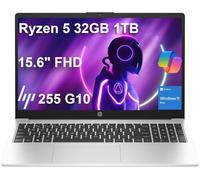 HP 255 G10 Business Laptop (15,6" FHD IPS antiriflesso, AMD Ryzen 5 7530U (> Intel i7-1165G7), 32 GB di RAM, SSD da 1 TB) per casa, studenti, webcam, tastierino numerico, HDMI, Wi-Fi, Bluetooth, Win