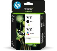 HP 301 2-pack Black/Tri-color Original Ink Cartridges cartuccia d'inchiostro Nero, Ciano, Magenta, Giallo Multipack
