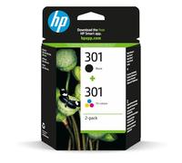 HP 301 Nero e Tricromia, N9J72AE, Confezione da 2 Cartucce Originali, Compatibili con Stampanti DeskJet 1000, 1050 1500, 2000, 2050, 2500, 3000, 3050, Envy 4500,5500, OfficeJet 260, 4600