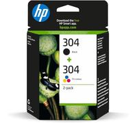 HP 304 Nero e Tricromia, 3JB05AE, Confezione da 2 Cartucce Originali, Compatibili con Stampanti DeskJet 2620, 2630, 3720, 3730, 3750 e 3760, Envy 5010, 5020 e 5030