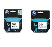 HP 304, Nero e Tricromia, bundle da 2 cartucce originali HP, compatibili con stampanti HP DeskJet 2620, 2630, 3720, 3730, 3750 e 3760, HP ENVY 5010, 5020 e 5030