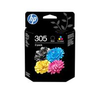 HP 305 2-Pack Tri-color/Black Original ink cartridge