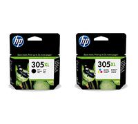HP 305XL Multipack 6ZA94AE Cartucce Originali, ad Alta Capacità, per Stampanti a Getto di Inchiostro HP DeskJet Serie 2700, 4100, ENVY Serie 6020, 6030, 6400 e 6430, Nero e Tricromia