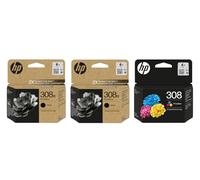 HP 308e Tintenpatrone für HP Envy 6122e 6532e 6520e 6132e 6530e 6120e 6120e 6110e 6558e 6110e 6130e All-in-One-Drucker, 2 x Schwarz