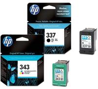 HP 337 / HP 343 Black / Tri-Colour Multipack - 2 Original Printer Ink Cartridges for HP Deskjet 5940 5943 6940 6980 D4145 D4155 D4160 D4163 D4168 Officejet 6300 6310 6313 6315 H470 K7100 K7103 K7108 Pro Photosmart 2570 2573 2575 8049 8050 8750 C4100 C4140 C4150 C4160 C4180 C4183 C4188 C4190 D5100 D5145 D5155 D5160 D5163 D5168