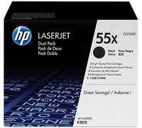 HP Confezione da 2 cartucce originali di Toner nero ad alta capacità LaserJet 55X [CE255XD]