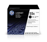 HP 55XD CE255XD, Multipack da 2 Cartucce Toner Originali da 10000 Pagine, Compatibile con Stampanti LaserJet Enterprise P3010, P3015, M525 e M521, Nero