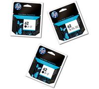HP 62 2 x Nero e 1 Colore per Envy 5540 5546 5640 7640, HP OfficeJet 200/5740 3 Inks Collection Pack Originale Geniune