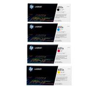 HP 651A - Set toner originale nero, ciano, magenta, giallo (CE340A, CE341A, CE342A, CE343A) in confezione originale con ologramma, compatibile con Laserjet Enterprise M775