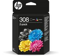 HP 6L6S6UE - Cartuccia d'inchiostro 308 Multipack (nero e colore), inchiostro per ENVY 6120e, 6122e, 6130e, 6520e, 6530e, confezione di riciclaggio inclusa