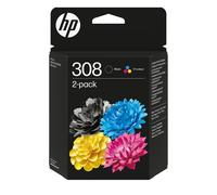 HP Confezione da 2 Cartucce di Inchiostro Nero/Tricromia Originali 308