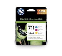 HP 711 P2V32A, Cartucce Originali HP, Compatibili con Stampanti HP DesignJet T120, T125, T130, T520, T525, T530 e Testina di Stampa DesignJet HP 711, Tricromia