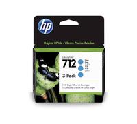 HP 712 3ED77A, Confezione da 3 Cartucce Originale HP, Compatibile con Stampanti