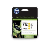 HP 712 3ED79A, Confezione da 3 Cartucce Originali HP,Compatibili con Stampanti H