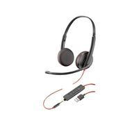HP 80S11A6 / POLY Blackwire C3225 Cuffia Stereo USB-A Con Spina 3.5mm Per PC