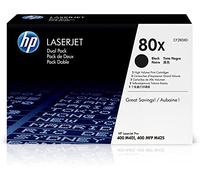 HP 80XD CF280XD, Multipack da 2 Toner Originale HP da 6900 Pagine, Compatibile con le Stampanti LaserJet Pro 400 M401, 400 MFP M425, Nero