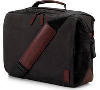 HP - PC Spectre Folio Borsa Tracolla per Notebook fino a 15.6", Vano Imbottito, Tasca Protezione RFID, Tela Cerata, Tessuto Impermeabile, Fascia Pass-Through Trolley, Design Vintage, Sottile, Brown