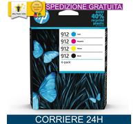 HP Confezione da 4 cartucce di inchiostro nero, ciano, magenta, giallo originali 912