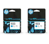 HP 933 Ciano, CN058AE, Cartuccia Originale da 330 Pagine, Compatibile con Stampanti OfficeJet 6100, 6600, 6700, 7110, 7130, 7140, 7510, 7610, 7612 (Confezione da 2)