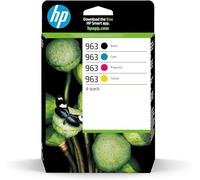 HP 963 Nero, Ciano, Giallo e Magenta, 6ZC70AE, Confezione da 4 Cartucce Originali, Compatibili con Stampanti OfficeJet Pro serie 9010 e OfficeJet Pro 9020
