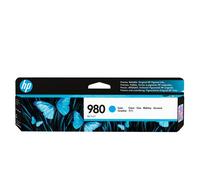 HP 980 Ciano, Cartuccia Inchiostro Originale | Compatibile con a Getto di Inchiostro HP OfficeJet Enterprise Color Serie X555 e X585, 6600 pagine (D8J07A)