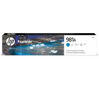 HP 981A Ciano, Cartuccia Inchiostro Originale | Compatibile con HP PageWide Serie Enterprise Color 556 e Enterprise Color Flow MFP 586z, 6000 pagine (J3M68A)