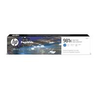 HP 981X L0R09A Cartuccia Originale da 10000 Pagine, Alta Capacità, Compatibile con le Stampanti PageWide Serie Enterprise Color 556 e Serie Enterprise Color Flow MFP 586z, Ciano