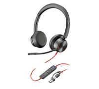 POLY Cuffie stereo Blackwire 8225 con connettore USB-C, certificate per Microsoft Teams + adattatore USB-C/A
