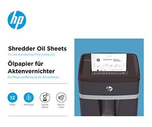 HP Carta ad olio per distruggidocumenti 12 fogli a base vegetale per la cura del vostro Shredder 9133