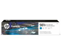 HP 981Y Ciano, Cartuccia Inchiostro Originale, Elevata capacità | Compatibile con HP PageWide Serie Enterprise Color 556 e Enterprise Color Flow MFP 586z, 16000 pagine (L0R13A)