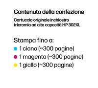 HP Cartuccia originale inchiostro tricromia ad alta capacità 302XL