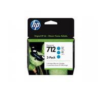 HP Cartucce di inchiostro DesignJet 712 – Originali Ciano 29 ml – Confezione da 3