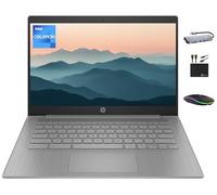 HP Chromebook 2025 Premium 14 pollici HD Laptop Computer Light Slim Business, Processore Intel 4-Core, 4 GB di RAM, 192 GB di memoria (64 GB eMMC+scheda da 128 GB), WiFi, webcam, batteria lunga