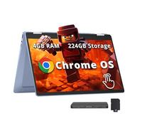 HP Chromebook x360 14" FHD Touchscreen Laptop, Processore Intel N100, 4 GB di RAM, 224 GB di memoria (64 GB eMMC + set docking station da 160 GB), grafica UHD, Wi-Fi 6, fotocamera HD 720p, Chrome OS