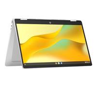 HP Chromebook x360 14b-cd0002na Computer portatile da 14 pollici | Intel N100 | 4 GB di RAM | SSD da 128 GB | ChromeOS | Webcam HD Touchscreen True Vision | Doppio altoparlante | Argento