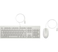 HP Combinazione di tastiera e mouse cablati 225 Bianco