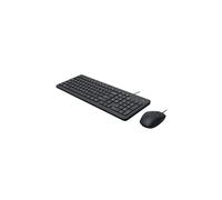 HP Combo per mouse e tastiera cablati 1600 DPI, design ergonomico e prestazioni silenziose, funzioni F12, indicatori LED, connessione USB-A
