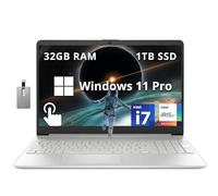 HP Computer portatile aziendale FHD Touchscreen da 15,6", Intel i7-1255U, RAM da 32 GB, SSD PCIe da 1 TB, grafica Intel Iris Xe, Num Pad, webcam, Windows 11 Pro, argento naturale, scheda USB Hotface