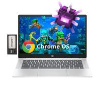 HP Computer portatile Chromebook HD antiriflesso da 14", processore Intel N200, LPDDR5 da 4 GB, memoria da 288 GB (128 GB eMMC + set docking station da 160 GB), grafica Intel UHD, Wi-Fi 6, webcam,