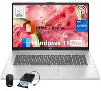 HP Computer portatile touchscreen da 17", MS Office, display HD+ da 17,3", Intel 10-Core i7-150U (fino a 5,4 GHz), tastiera retroilluminata, Wi-Fi 6, Windows 11 Pro (16 GB RAM|SSD da 1 TB)