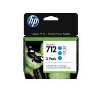 Hp - Conf. 3 Cartucce ink originale - 712 - Ciano - 3ED77A - 29 ml cad