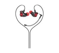 HP DHE-7002 AURICOLARI, Nero, Rosso